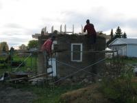 Murs, ajout de cob installation des encrages pour toit et veranda